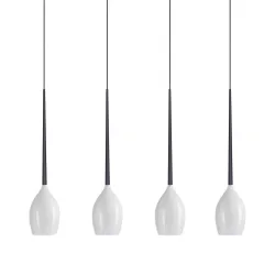 IZZA BIAŁY BŁYSZCZĄCY/ CZARNY PIASKOWY OPRAWA WISZĄCA 4X E14/ 40W IP20 SZKŁO/ ALUMINIUM