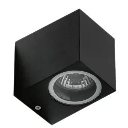 RIMINI CZARNY OPRAWA ŚCIENNA KINKIET 1X GU10/ 35W IP54 ALUMINIUM/ SZKŁO