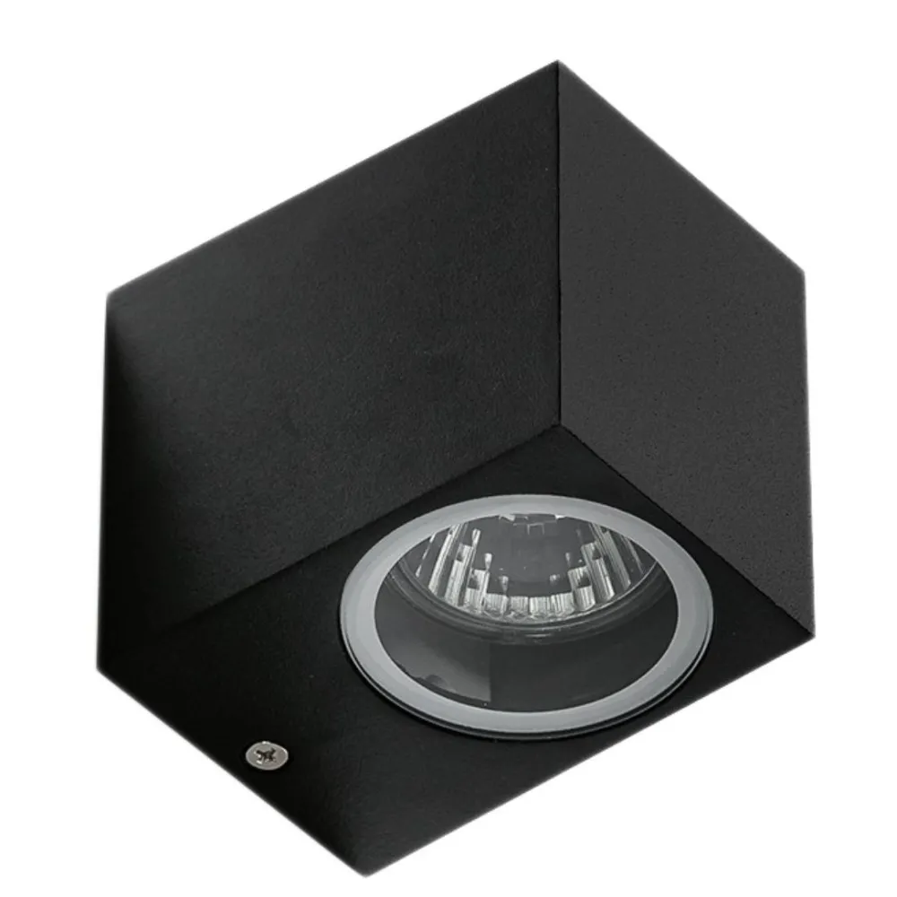 RIMINI CZARNY OPRAWA ŚCIENNA KINKIET 1X GU10/ 35W IP54 ALUMINIUM/ SZKŁO