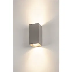 BIG THEO SZARY OPRAWA ŚCIENNA KINKIET NT 1X GU10/ 75W IP44 ALUMINIUM/ SZKŁO