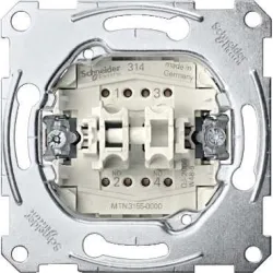 Schneider Electric Merten, mechanizm przycisku podwójnego, zacisk bezśrubowy, 250V AC 10A, MTN3155-0000