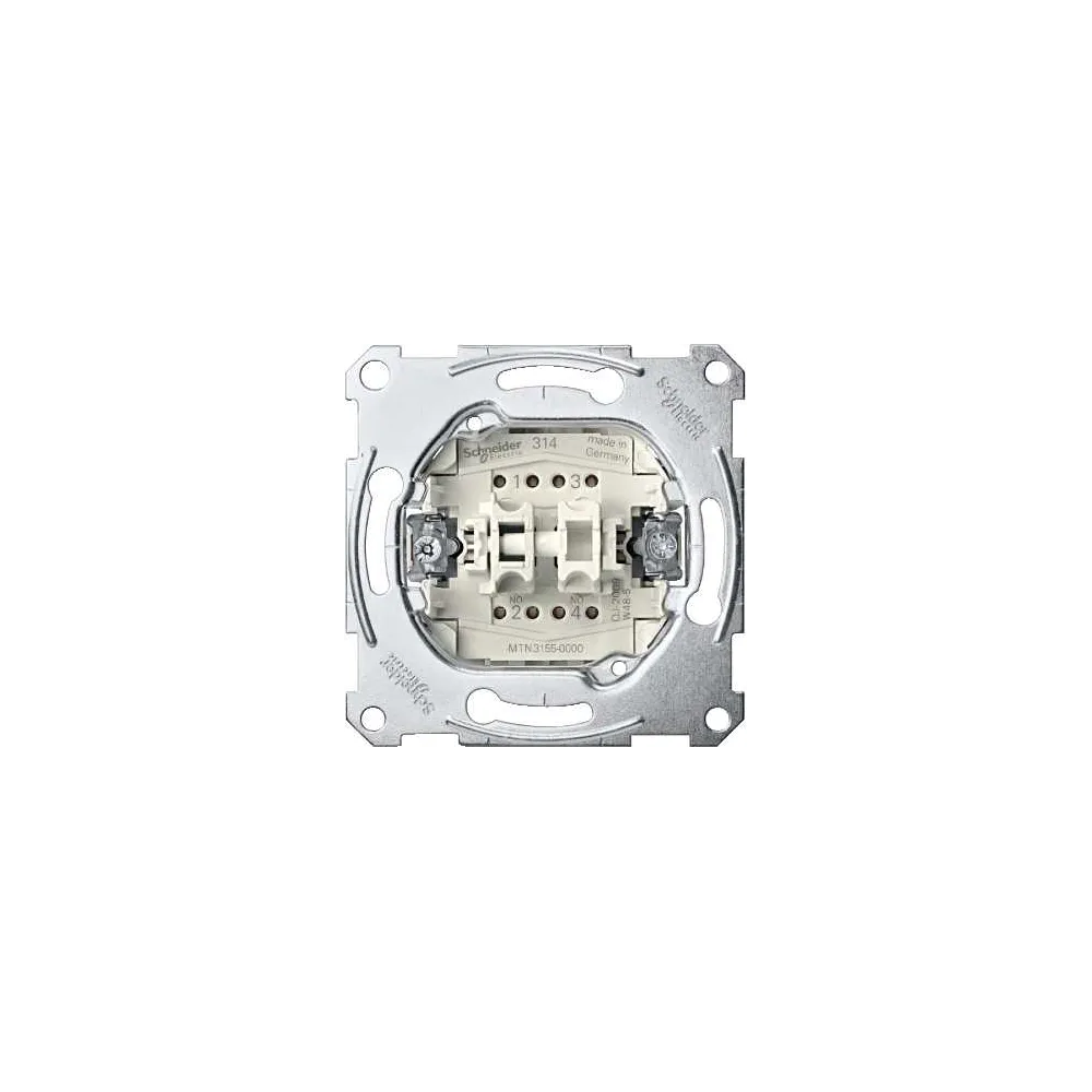 Schneider Electric Merten, mechanizm przycisku podwójnego, zacisk bezśrubowy, 250V AC 10A, MTN3155-0000
