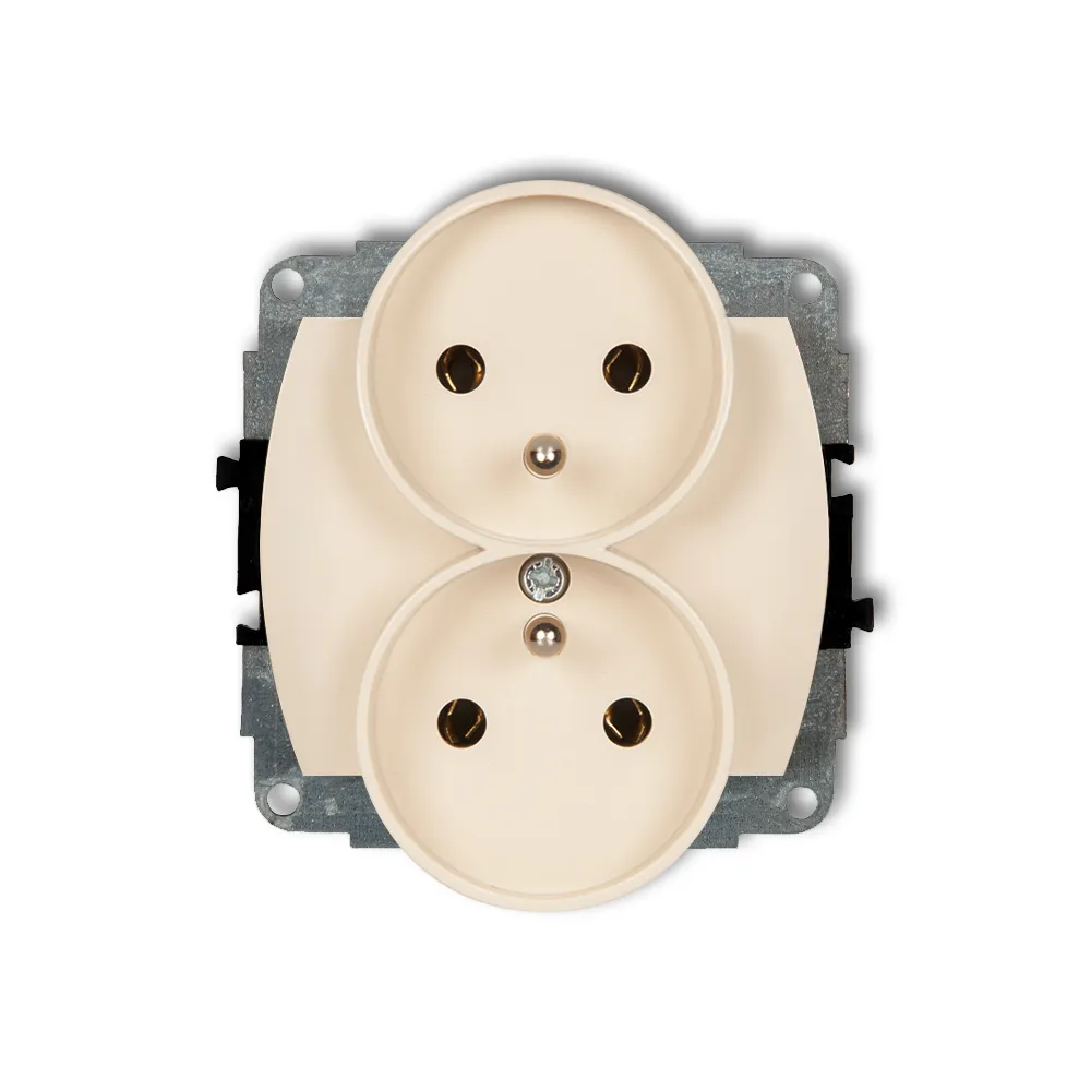 TREND MODUŁ BEŻ GNIAZDO 2X Z/U Z PRZESŁONAMI ZACISKI ŚRUBOWE 16A 250V