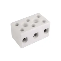 CPO-15A-3P ZŁĄCZKA GWINTOWA PORCELANOWA,  10MM2, 3 TORY BIAŁY