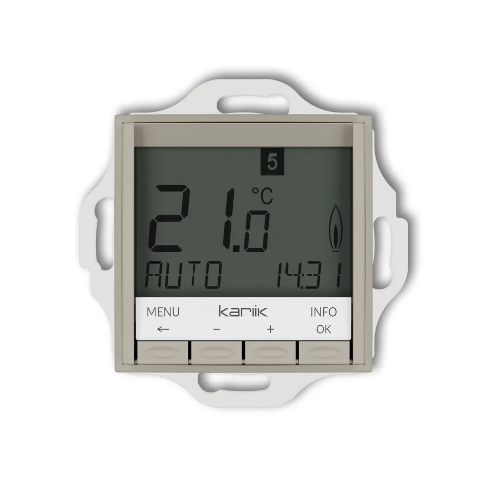 MINI TAUPE MECHANIZM UNIWERSALNEGO ELEKTRONICZNEGO TYGODNIOWEGO REGULATORA TEMPERATURY (PODŚWIETLENI