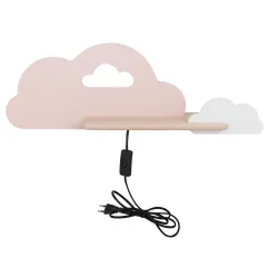 CLOUD RÓŻOWY/ BIAŁY OPRAWA ŚCIENNA KINKIET NT LED 5W NW 4000K 250LM IP20 Z PRZEWODEM METAL/ DREWNO