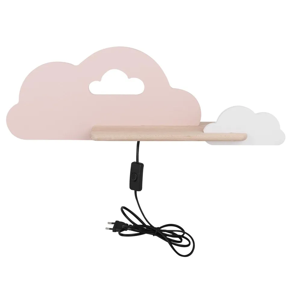 CLOUD RÓŻOWY/ BIAŁY OPRAWA ŚCIENNA KINKIET NT LED 5W NW 4000K 250LM IP20 Z PRZEWODEM METAL/ DREWNO
