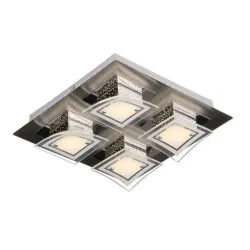 WINSTON CHROM/ BIAŁY OPRAWA SUFITOWA PLAFON LED 24W WW 3000K 1800LM IP20 STAL/ SZKŁO