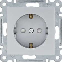 LUMINA SOUL/ INTENSE/ PASSION MODUŁ SREBRNY GNIAZDO 1X SCHUKO Z PRZESŁONAMI ZACISKI ŚRUBOWE 16A 250V