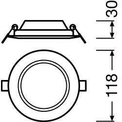 DOWNLIGHT SLIM ROUND BIAŁY OPRAWA SUFITOWA LED PT 6W NW 4000K 430LM 105MM IP20 IK03 120ST PC