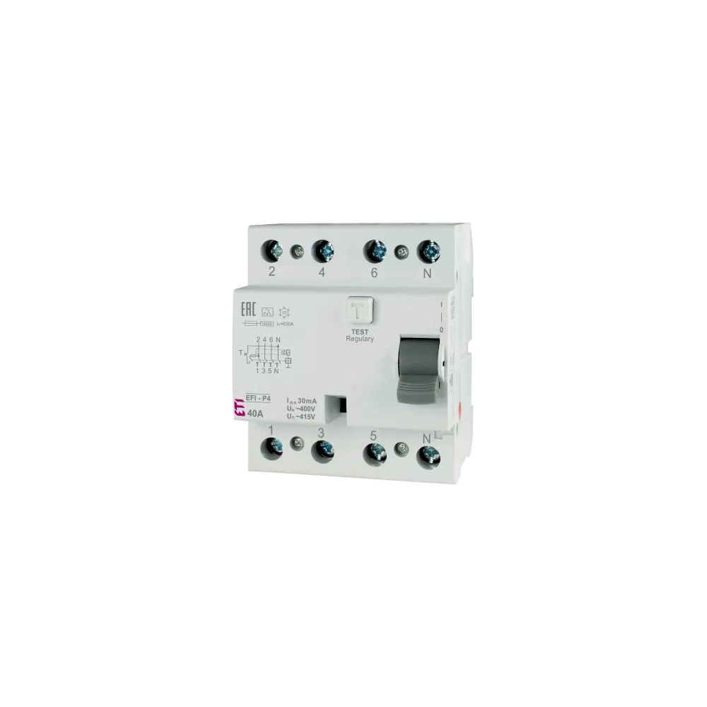 EFI6-P4 63A/ 30MA/A WYŁĄCZNIK RÓŻNICOWY 63A 4P 4M 30MA/A 6KA