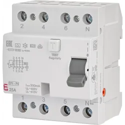 EFI6-P4 63A/ 30MA/A WYŁĄCZNIK RÓŻNICOWY 63A 4P 4M 30MA/A 6KA