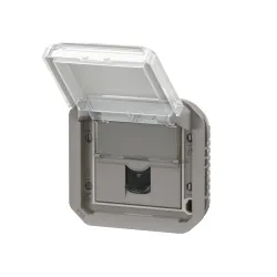 PLEXO55 MECHANIZM SZARY GNIAZDO KOMPUTEROWE 1X UAE 8 CAT.6 FTP PŁASKIE