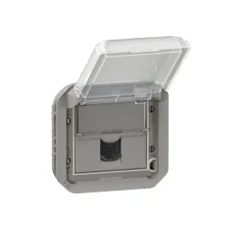 PLEXO55 MECHANIZM SZARY GNIAZDO KOMPUTEROWE 1X UAE 8 CAT.6 FTP PŁASKIE