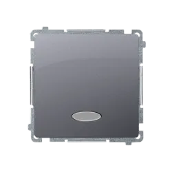 SIMON BASIC MODUŁ INOX PRZYCISK 1X 1Z PODŚWIETLANY NIEBIESKI ZACISKI SPRĘŻYNOWE 10AX 250V