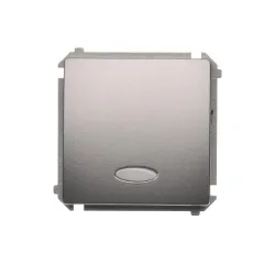 SIMON BASIC MODUŁ INOX PRZYCISK 1X 1Z PODŚWIETLANY NIEBIESKI ZACISKI SPRĘŻYNOWE 10AX 250V