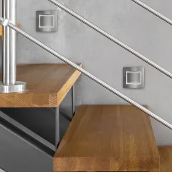 DECO BIAŁY/ SREBRNY OPRAWA SCHODOWA PT LED 0.6W CW 6500K 15LM 230V IP20 TWORZYWO/ ALUMINIUM