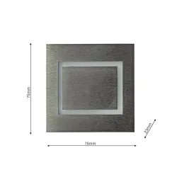 DECO BIAŁY/ SREBRNY OPRAWA SCHODOWA PT LED 0.6W CW 6500K 15LM 230V IP20 TWORZYWO/ ALUMINIUM