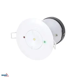 TOLER BIAŁYO PRAWA AWARYJNA LED 3W CW 6000K IP20 BEZ SOCZEWKI AUTOTEST 2H CNBOP OKRĄGŁA AL/ PC