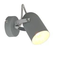 GRAY SZARY OPRAWA ŚCIENNA KINKIET NT 1X E14/ 40W IP20 METAL