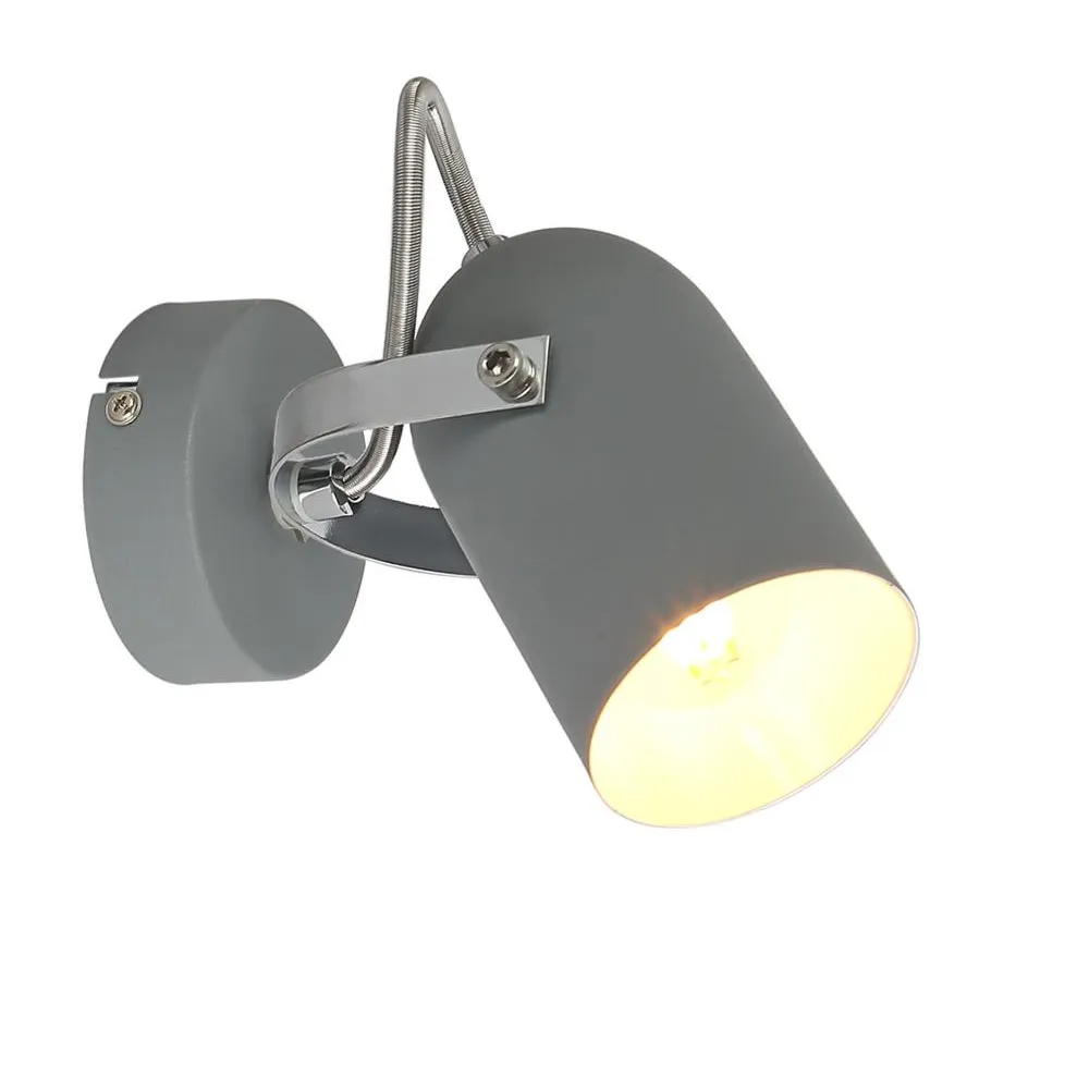 GRAY SZARY OPRAWA ŚCIENNA KINKIET NT 1X E14/ 40W IP20 METAL