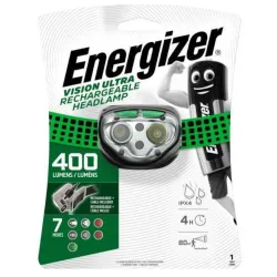LATARKA CZOŁOWA LED AKUMULATOROWA 400LM IPX4 80M 4H ZIELONY/ CZARNY TWORZYWO VISION ULTRA HD
