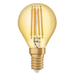 VINTAGE 1906 ŻARÓWKA LED KULKA FILAMENT GOLD 4/35W E14 230V SZKLANA 825 WW 2400K 410LM 300ST CL P