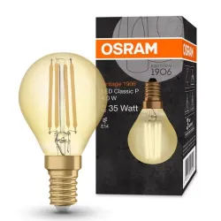 VINTAGE 1906 ŻARÓWKA LED KULKA FILAMENT GOLD 4/35W E14 230V SZKLANA 825 WW 2400K 410LM 300ST CL P