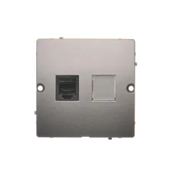 SIMON BASIC MODUŁ INOX GNIAZDO TELEFONICZNE 1X UAE 6 PŁASKIE
