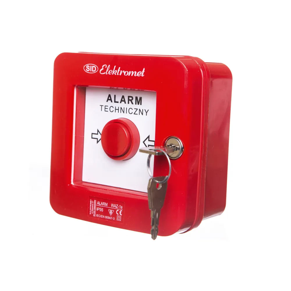 WAZ-1S 2 TORY PRĄDOWE 12A    NC-NO ALARM NATYNKOWY, SAMOCZYNNY, Z ZAMKIEM I Z MŁOTECZKIEM