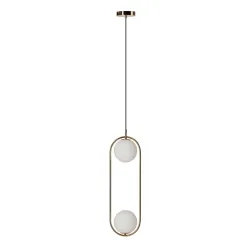 COCO ZŁOTY/ BIAŁY MAT OPRAWA WISZĄCA 2X G9/ 6W IP20 ALUMINIUM SZKŁO