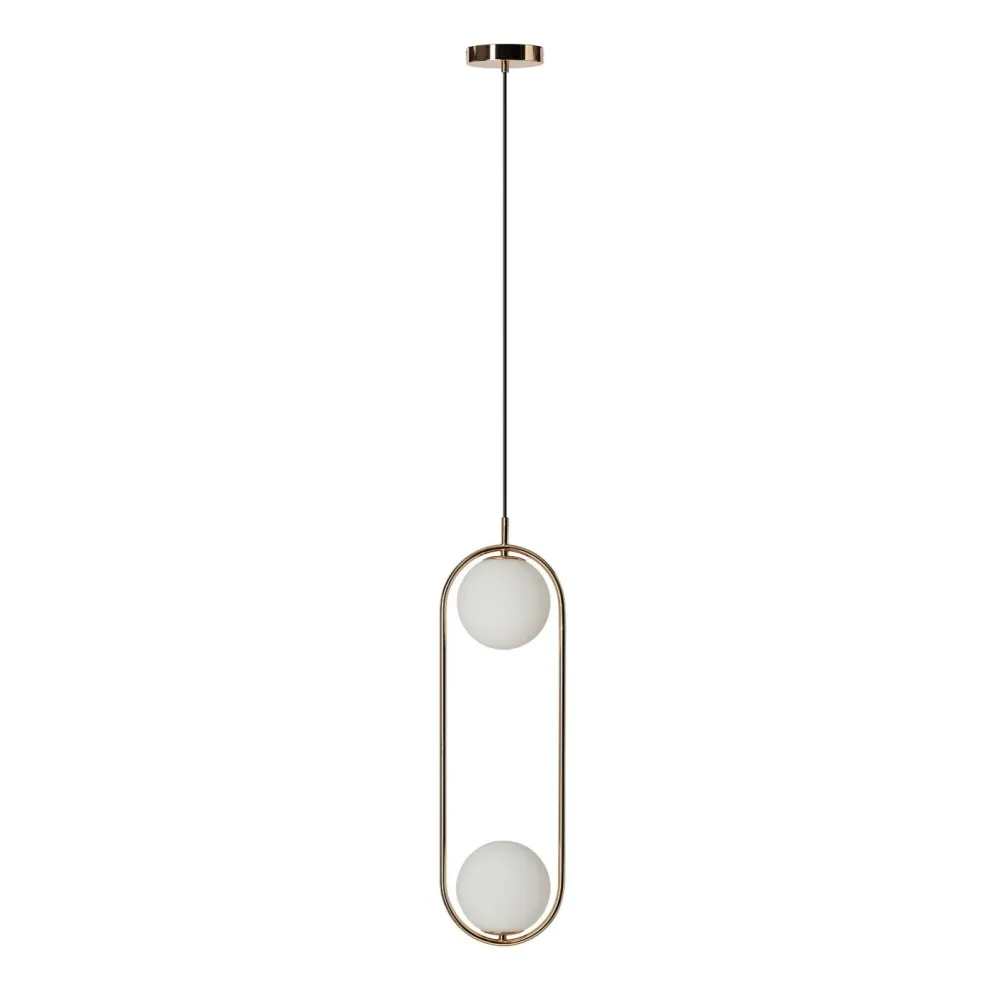 COCO ZŁOTY/ BIAŁY MAT OPRAWA WISZĄCA 2X G9/ 6W IP20 ALUMINIUM SZKŁO