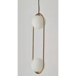 COCO ZŁOTY/ BIAŁY MAT OPRAWA WISZĄCA 2X G9/ 6W IP20 ALUMINIUM SZKŁO