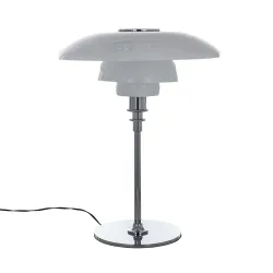 ROGER 45 CHROM/ BIAŁY OPRAWA BIURKOWA 1X E27/ 60W IP20 STAL/ SZKŁO