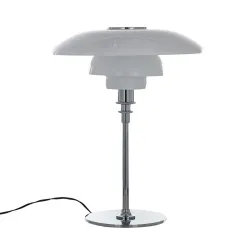 ROGER 45 CHROM/ BIAŁY OPRAWA BIURKOWA 1X E27/ 60W IP20 STAL/ SZKŁO
