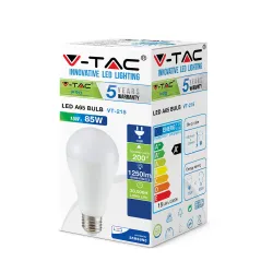 VT-215 ŻARÓWKA LED BULB  KULKA 15/85W E27 230V MATOWA 840 NW 4000K 1250LM 200ST A65