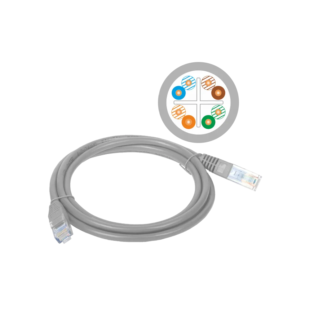 PATCH-CORD U/UTP KAT.6 PVC 10.0M SZARY ALANTEC