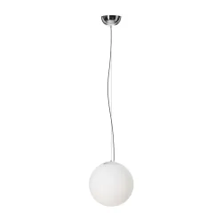 WHITE BALL 25 BIAŁY/ CHROM OPRAWA WISZĄCA 1X E27/ 40W IP20 SZKŁO/ ALUMINIUM