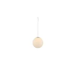 WHITE BALL 25 BIAŁY/ CHROM OPRAWA WISZĄCA 1X E27/ 40W IP20 SZKŁO/ ALUMINIUM