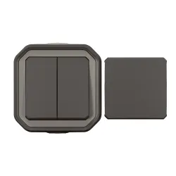 PLEXO NEW - ŁĄCZNIK TYP TRANSFORMER KOMPLET NATYNKOWY 10 AX - 250 V~ ANTRACYT