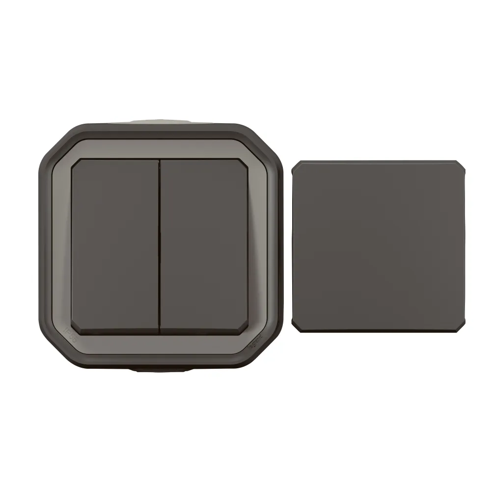 PLEXO NEW - ŁĄCZNIK TYP TRANSFORMER KOMPLET NATYNKOWY 10 AX - 250 V~ ANTRACYT