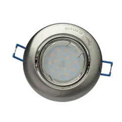 OCZKO OKRĄGŁE SREBRNY OPRAWA SUFITOWA PT LED 1X GU10/ 5W WW 3000K 400LM IP20 METAL