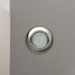 OCZKO OKRĄGŁE SREBRNY OPRAWA SUFITOWA PT LED 1X GU10/ 5W WW 3000K 400LM IP20 METAL