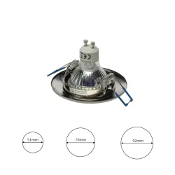 OCZKO OKRĄGŁE SREBRNY OPRAWA SUFITOWA PT LED 1X GU10/ 5W WW 3000K 400LM IP20 METAL