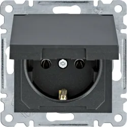 LUMINA SOUL/ INTENSE/ PASSION MODUŁ CZARNY GNIAZDO 1X SCHUKO Z KLAPKĄ ZACISKI ŚRUBOWE 16A 250V