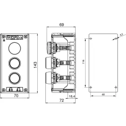 SP22K3\06-2 KASETA STEROWNICZA KOMPLETNA 3X Z NAPĘDEM LZ KC KZ 2X PRZEPUST M20 230V