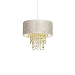 ALMERIA BIAŁY/ ZŁOTY OPRAWA WISZĄCA 1X E27/ 60W IP20 METAL/ TKANINA/ TWORZYWO