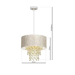 ALMERIA BIAŁY/ ZŁOTY OPRAWA WISZĄCA 1X E27/ 60W IP20 METAL/ TKANINA/ TWORZYWO