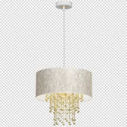ALMERIA BIAŁY/ ZŁOTY OPRAWA WISZĄCA 1X E27/ 60W IP20 METAL/ TKANINA/ TWORZYWO