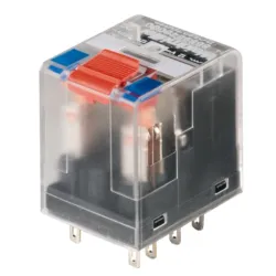 RCM570012 PRZEKAŹNIK PRZEMYSŁOWY 6A 4P 12V DC WTYKOWY + WSKAŹNIK, PRZYCISK TESTUJĄCY